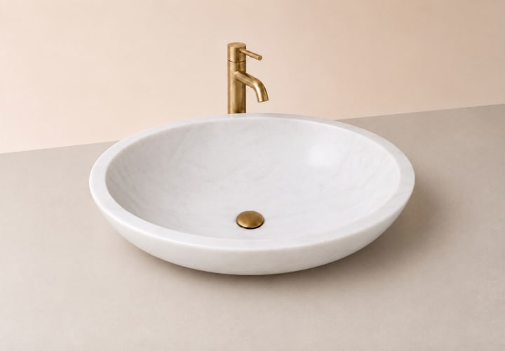 Lavabo de mármol natural Bruntec Bol Detalle 1
