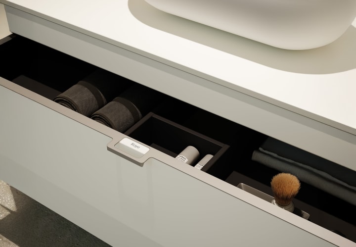 Mueble de baño con encimera de madera Royo  Logika Detalle 5