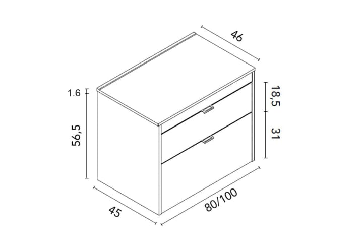 Mueble de baño con encimera de madera Royo  Logika Croquis 8