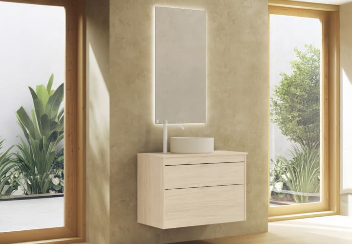 Mueble de baño con encimera de madera Royo  Logika Principal 1