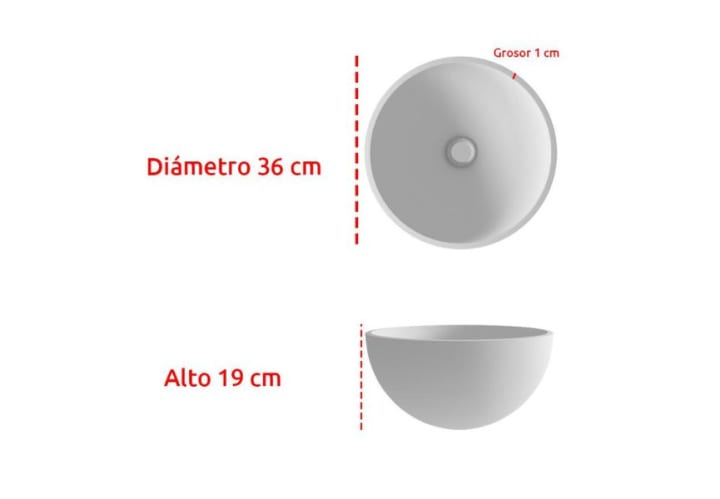 Lavabo sobre encimera Bruntec Fruit Croquis 2