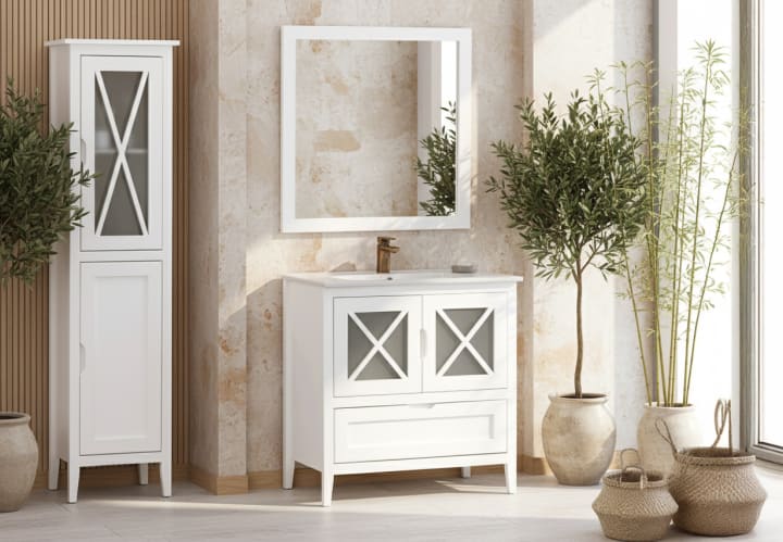 Conjunto mueble de baño rústico Bruntec Kai Principal 2