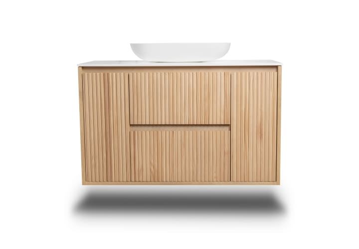 Mueble de baño madera maciza con encimera de solid surface Bruntec Alpes 13 Detalle 3