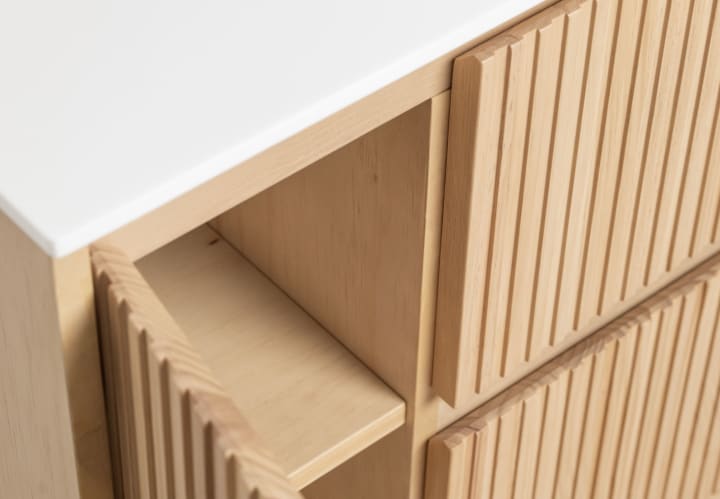 Mueble de baño madera maciza con encimera de solid surface Bruntec Alpes 13 Detalle 5