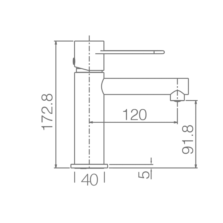 Grifo de lavabo Imex Milos Stick Croquis 15