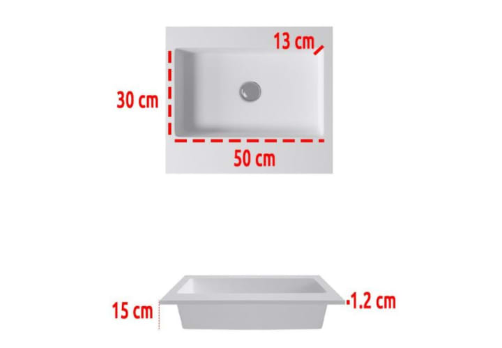 Lavabo suspendido Bruntec Travat Croquis 1