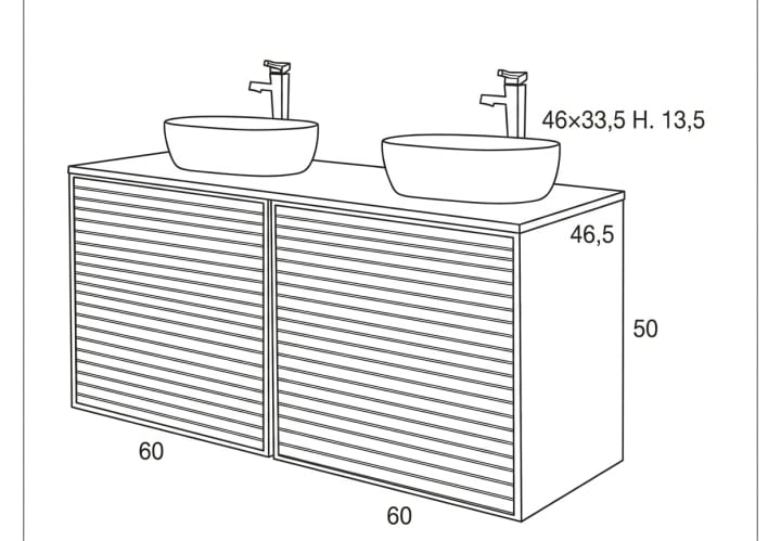 Conjunto mueble de baño Sanchis Zenit Croquis 5