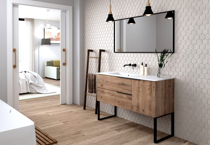 Mueble de baño con encimera de madera Bruntec Coban opción 6