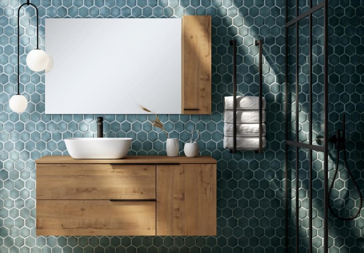 Mueble de baño con encimera de madera Bruntec Coban Principal 1