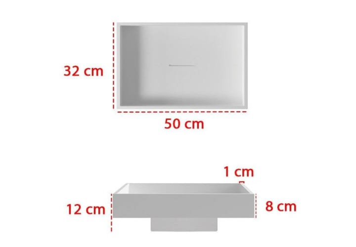 Lavabo sobre encimera Bruntec Square Lines Croquis 1