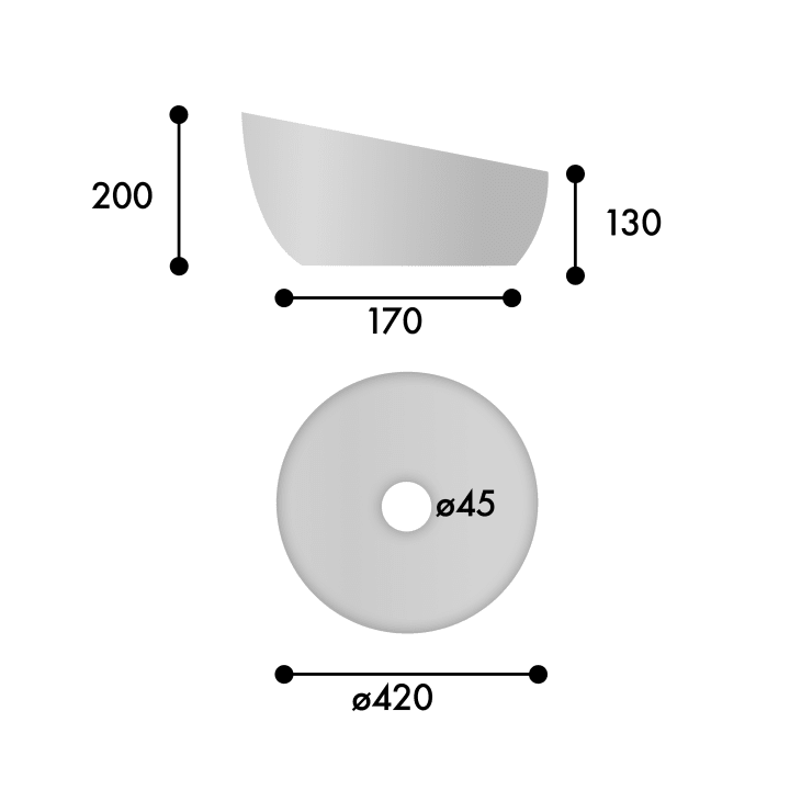 Lavabo sobre encimera ArtandBath Adwa Nature Croquis 2