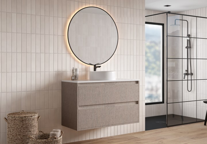 Mueble de baño con encimera Piedra Compactada blanca Bruntec Artemisa Principal 6
