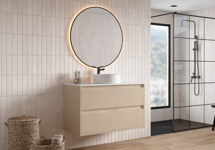 Mueble de baño con encimera Piedra Compactada blanca Bruntec Artemisa Principal 7