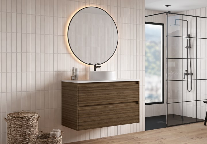 Mueble de baño con encimera Piedra Compactada blanca Bruntec Artemisa Principal 9