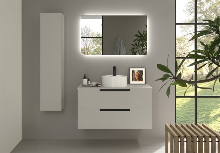 Conjunto mueble de baño Salgar Leni con lavabo sobre encimera Principal 4