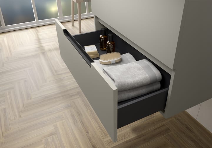 Conjunto mueble de baño Salgar Leni con lavabo sobre encimera Detalle 12