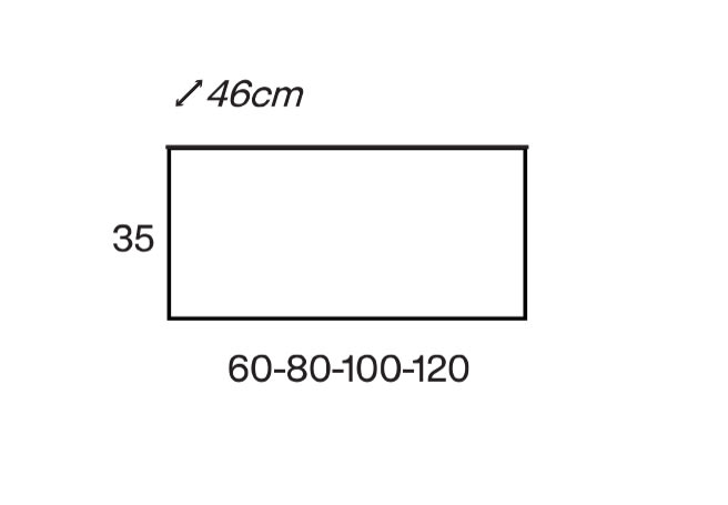 Mueble de baño con encimera de madera 10 cm de altura en color Roble Costa con cajonera Visobath Nomad Croquis 16