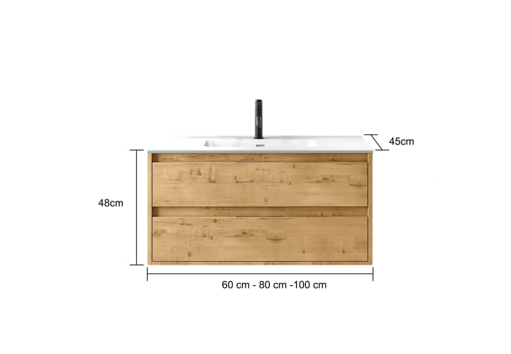 Conjunto mueble de baño moderno Bruntec Boston Croquis 10