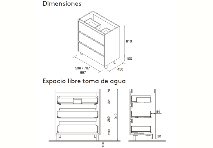 Conjunto mueble de baño Salgar Noja Croquis 12