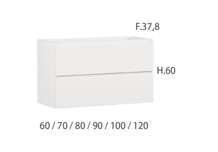 Mueble de baño fondo reducido 37.8 cm Campoaras Aqua Croquis 30