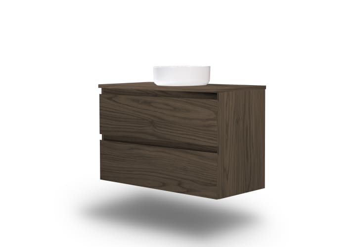 Mueble de baño color madera laminada con encimera de madera Bruntec Vilma Principal 10