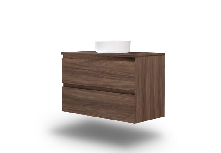 Mueble de baño color madera laminada con encimera de madera Bruntec Vilma Principal 7