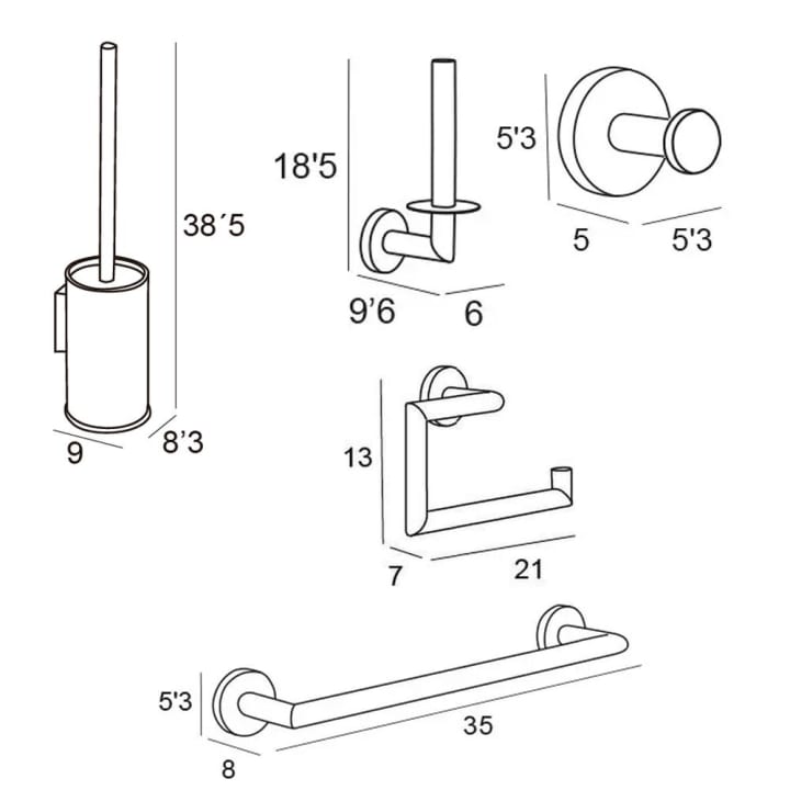 Conjunto accesorios de baño Manillons Torrent Eco Croquis 6