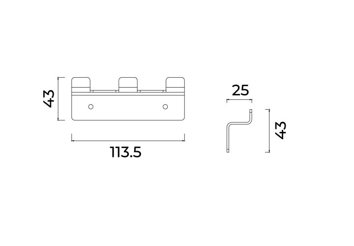 Percha de baño triple Medimex Form Croquis 7