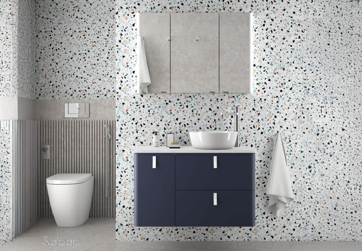 Mueble de baño con encimera solid surface Salgar Uniiq Principal 7