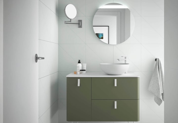 Mueble de baño con encimera solid surface Salgar Uniiq Principal 5
