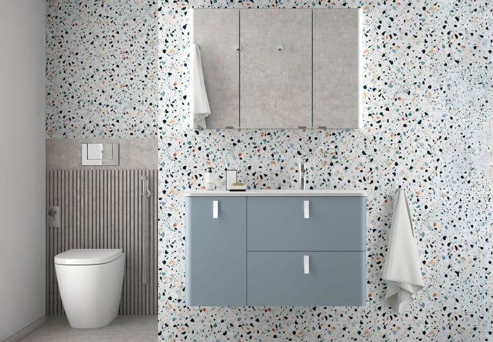 Mueble de baño con encimera solid surface Salgar Uniiq Principal 10