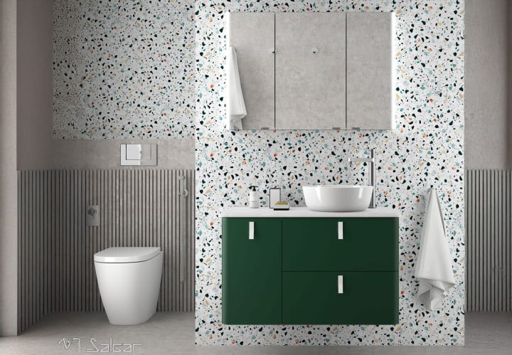 Mueble de baño con encimera solid surface Salgar Uniiq Principal 8