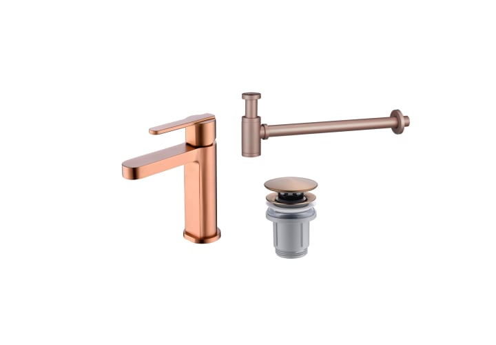 Pack Grifo de lavabo Roma + Válvula click-clack + Sifón Imex Principal 3
