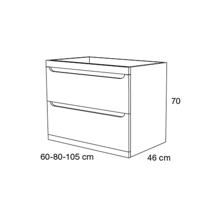 Mueble de baño con encimera de piedra compacta Avila Dos Loop Croquis 4