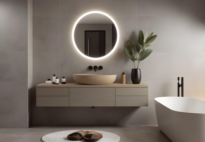 Espejo de baño con luz LED Bruntec Moon Ambiente 2