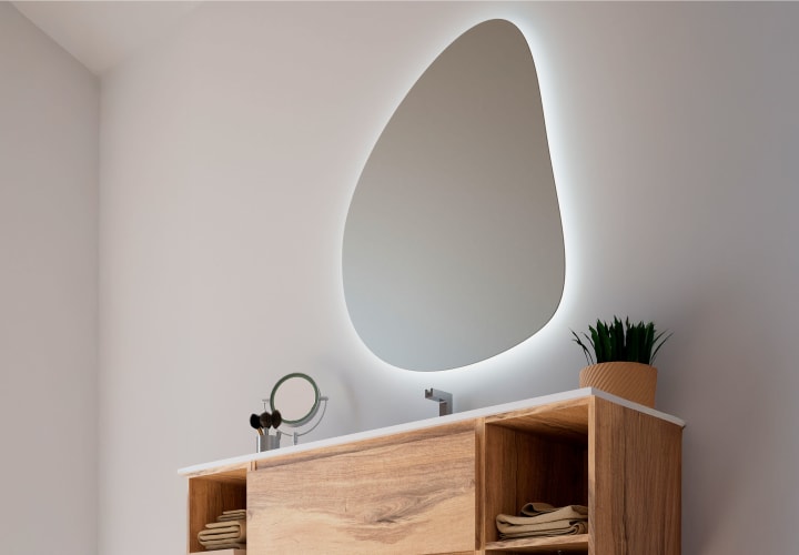 Espejo de baño con luz LED Bruntec Stone Detalle 1