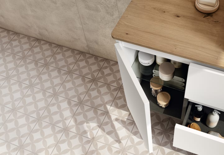 Mueble de baño con encimera Hidrofuga roble costa Viso Box Detalle 2