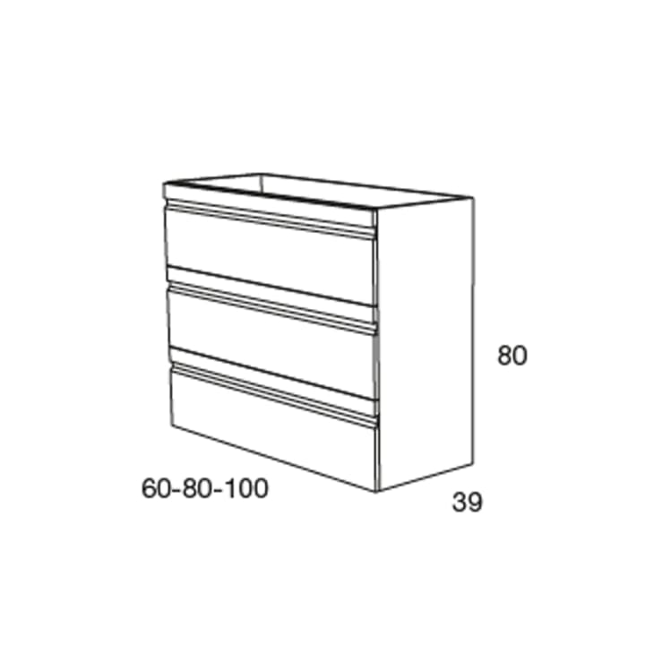 Mueble de baño fondo reducido 39 cm Avila dos Natalia Croquis 8