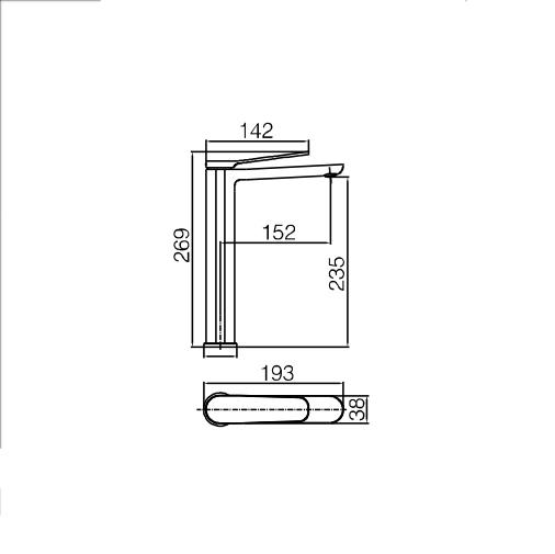 Grifo de lavabo Imex Dinamarca Croquis 7