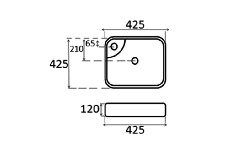 Lavabo sobre encimera Bruntec Sil Croquis 2