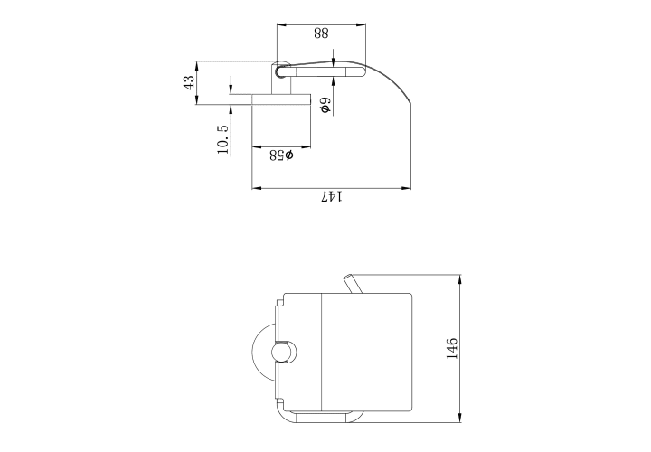 Portarrollos Strohm Teka con tapa Alaior Croquis 5