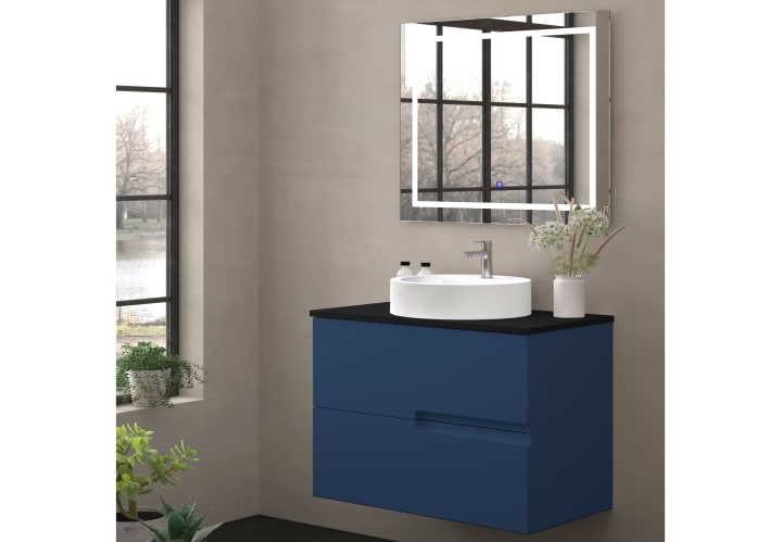 Mueble de baño con encimera piedra compactada negra Bruntec Lia colores Principal 7