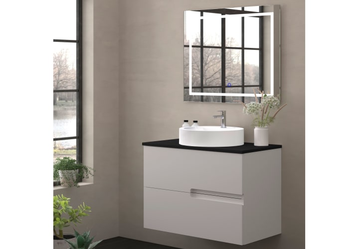 Mueble de baño con encimera piedra compactada negra Bruntec Lia colores Principal 1
