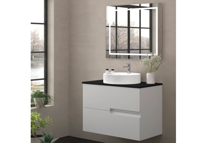 Mueble de baño con encimera piedra compactada negra Bruntec Lia colores Principal 3