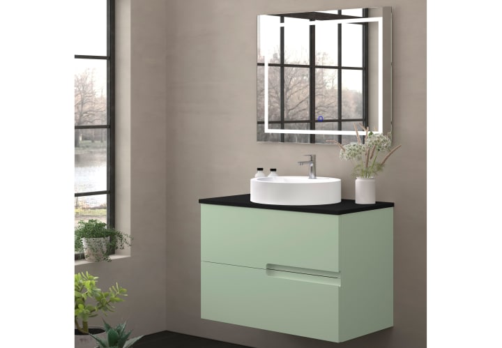 Mueble de baño con encimera piedra compactada negra Bruntec Lia colores Principal 8