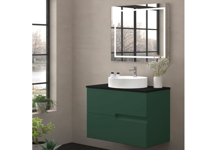Mueble de baño con encimera piedra compactada negra Bruntec Lia colores Principal 6