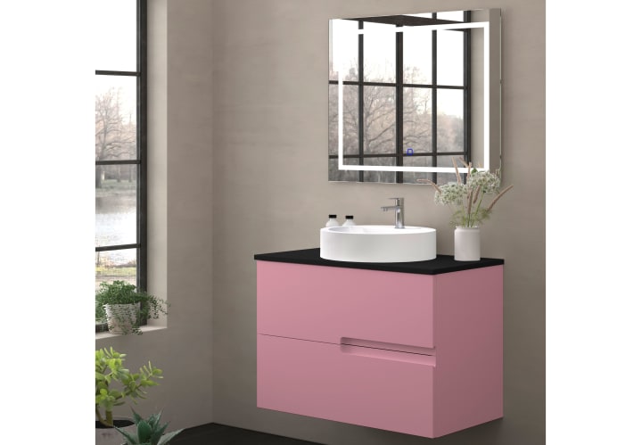 Mueble de baño con encimera piedra compactada negra Bruntec Lia colores Principal 9