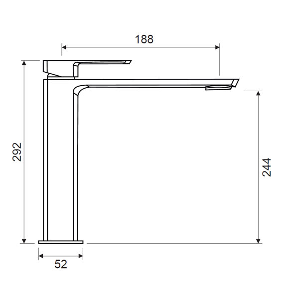 Grifo de lavabo Lluvibath Yanet Croquis 3