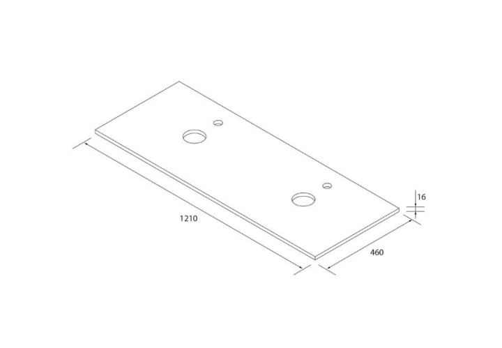 Conjunto mueble de baño con lavabo sobre encimera Salgar Morai Croquis 7