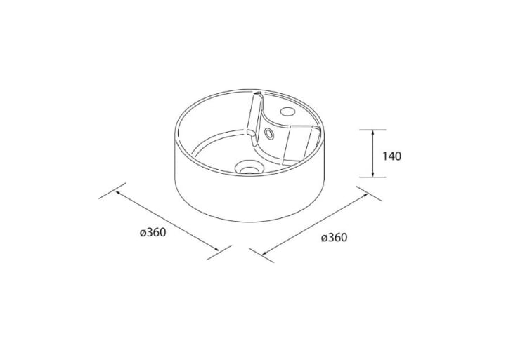 Conjunto mueble de baño con lavabo sobre encimera Salgar Morai Croquis 5